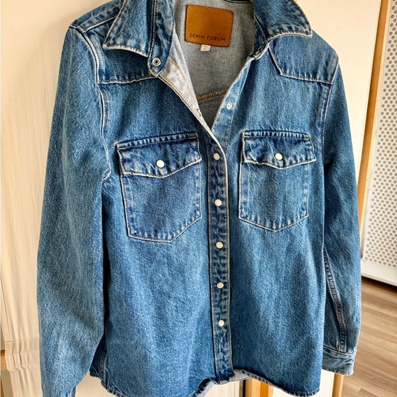 Denim Forum Jackets & Blazers - Aritzia Denim Forum Classic Blue Jean Jacket